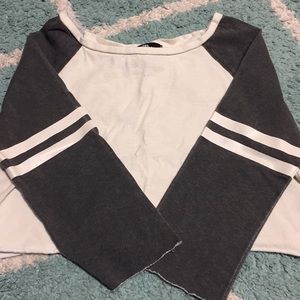 Luxe gray and white Crop top